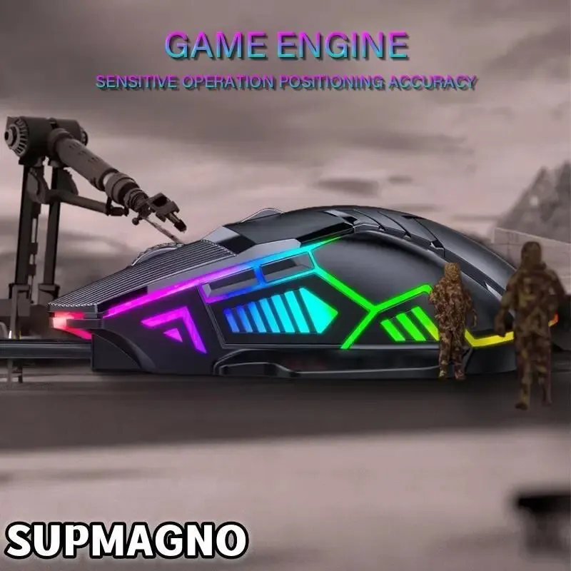 Wired Gaming Mouse RGB LED Backlit Ergonomic For Laptop PC