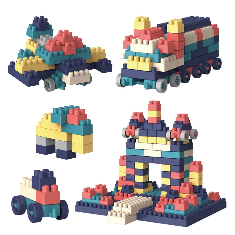 100Pcs/Set Large Particles Building Blocks Toy Safety PVC City Bricks Bulk Model DIY Baby Educational Toys Kids Birthday Gift