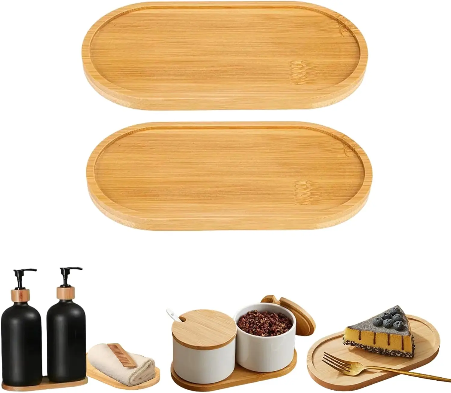 Wooden Plate Japanese Tableware Beech Oval Tray Mini Solid Wood Small Plate Children's Whole Wooden 18cm