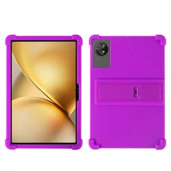 Kids - Friendly Soft Silicone Protective Tablet Case with Adjustable Stand (PURPLE)