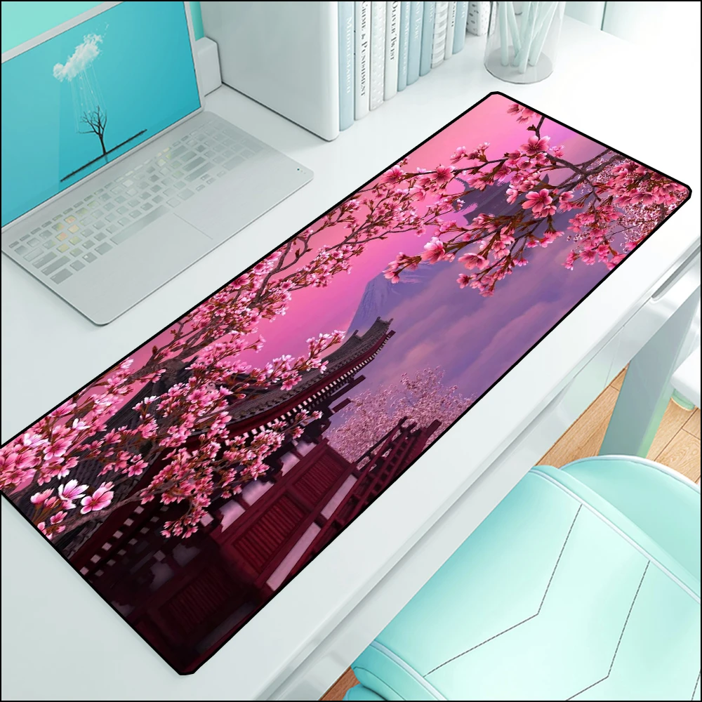 Mairuige 90x40cm Cherry Blossoms Large Mousepad Mount Fuji Gaming