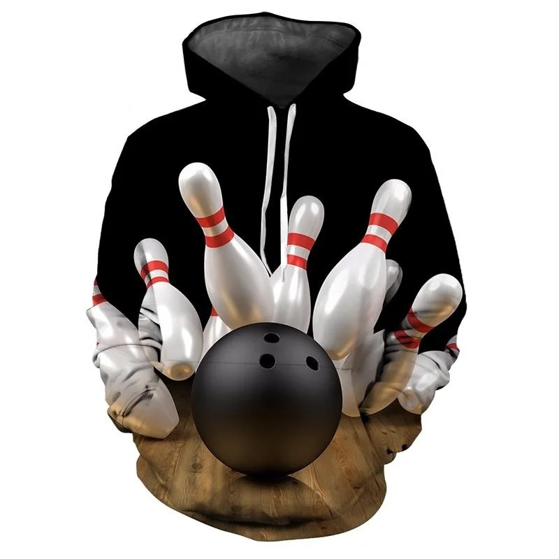 thumbnail image 1 of Sudadera con capucha de bolos con impresión 3D para hombre, sudadera con capucha de manga larga a la moda, sudadera deportiva para exteriores, tops, abrigo de otoño para niños, 1 of 5