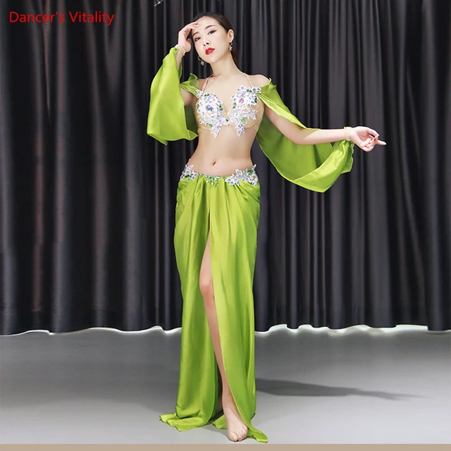 Costume de danse du ventre pour femme, ensemble de vêtements de  phtalperformance du ventre, haut à demi-manches, jupe longue, tenue de danse  financière, 2 pièces - AliExpress