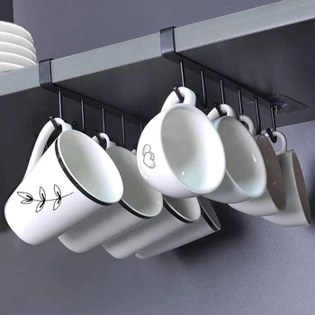 Kitchen Iron Art Seamless Cabinet Hooks – Multi-Row Wall Shelf Storage Rack 1