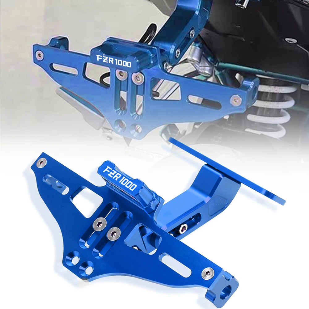 Adjustable Angle License Number Plate Fzr 1000 Fz-R1000 Motorcycle Frame Holder Bracket Led Light Cnc For Suzuki Fzr1000 Genesis