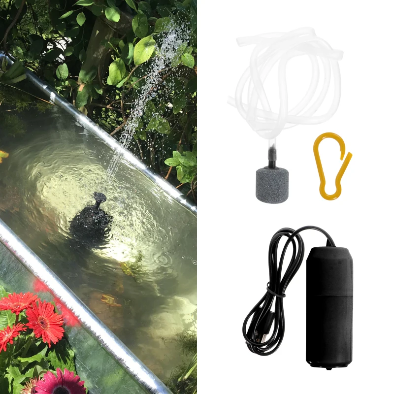 Title 8, 1 Set Mini Fish Tank Pump USB Compressor Small ...