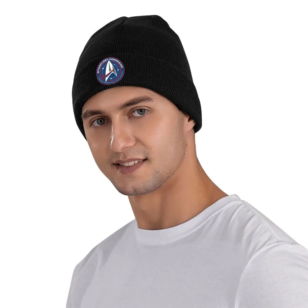 Stars Treks Film Strickmütze Damen Herren Mützen Herbst Winter Hip Hop Hüte Acryl Sternenflotte Kommando Abzeichen Hip Hop Melone Cap – Detail 2