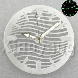 Black Blue Silver Green 29mm Skeleton Watch Dial With Silver Hands and C3 Green Luminous Accents (Silver white set)