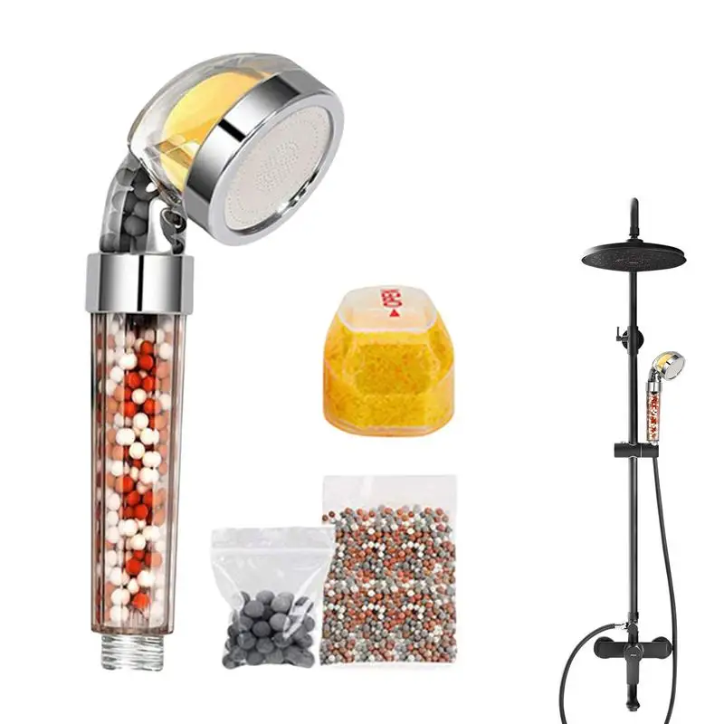 

High Pressure Shower Head with Filter Filtered Bathroom Shower Head for Hard Water Handheld Powerful Flow Beaded Showerheads