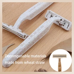 Eco - friendly Disposable Razors with Wheat Straw and Stainless Steel Blades (10pcs)