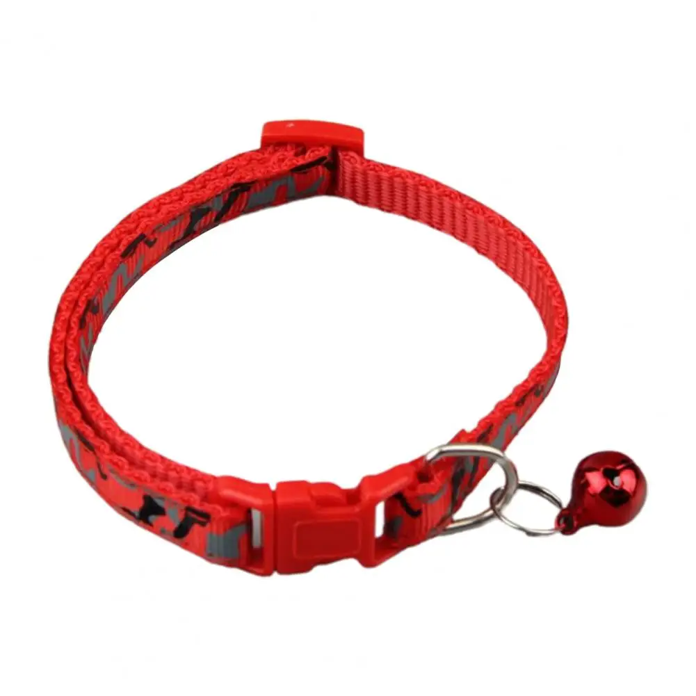 

Colorful Pet Collar with Cute Bell Adjustable Dog Cat Collar for Puppies Kittens Stylish Camouflage Pattern DIY Pet Accessories