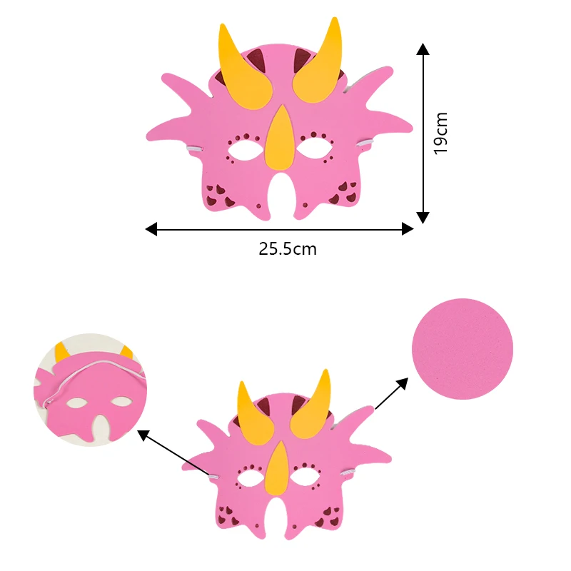 Party Masks Masquerade Mask 11pcs/set Dinosaur Foam Masks Kids Birthday Dino Party Supplies Girls Boys Masquerade Dress Up Party Mask Favors Decorations