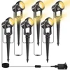 6LEDS Garden Spotlight 3000K Outdoor Landscape Yard Lighting EU/US/UK Plug Wateproof Countyard Street Lawn Lamp for Tree Decor 2