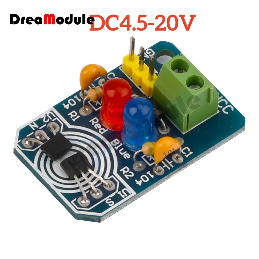 

DC 4.5V to 20V Hall Magnetic Induction Sensor Magnet North South Pole Resolver Module DIY Learning Kit And Finished Module