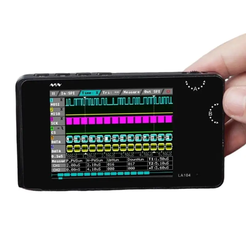 

LA104 Logic Analyzer 4 Channel SPI IIC UART Programmable 100M Sample Rate Portable Offline