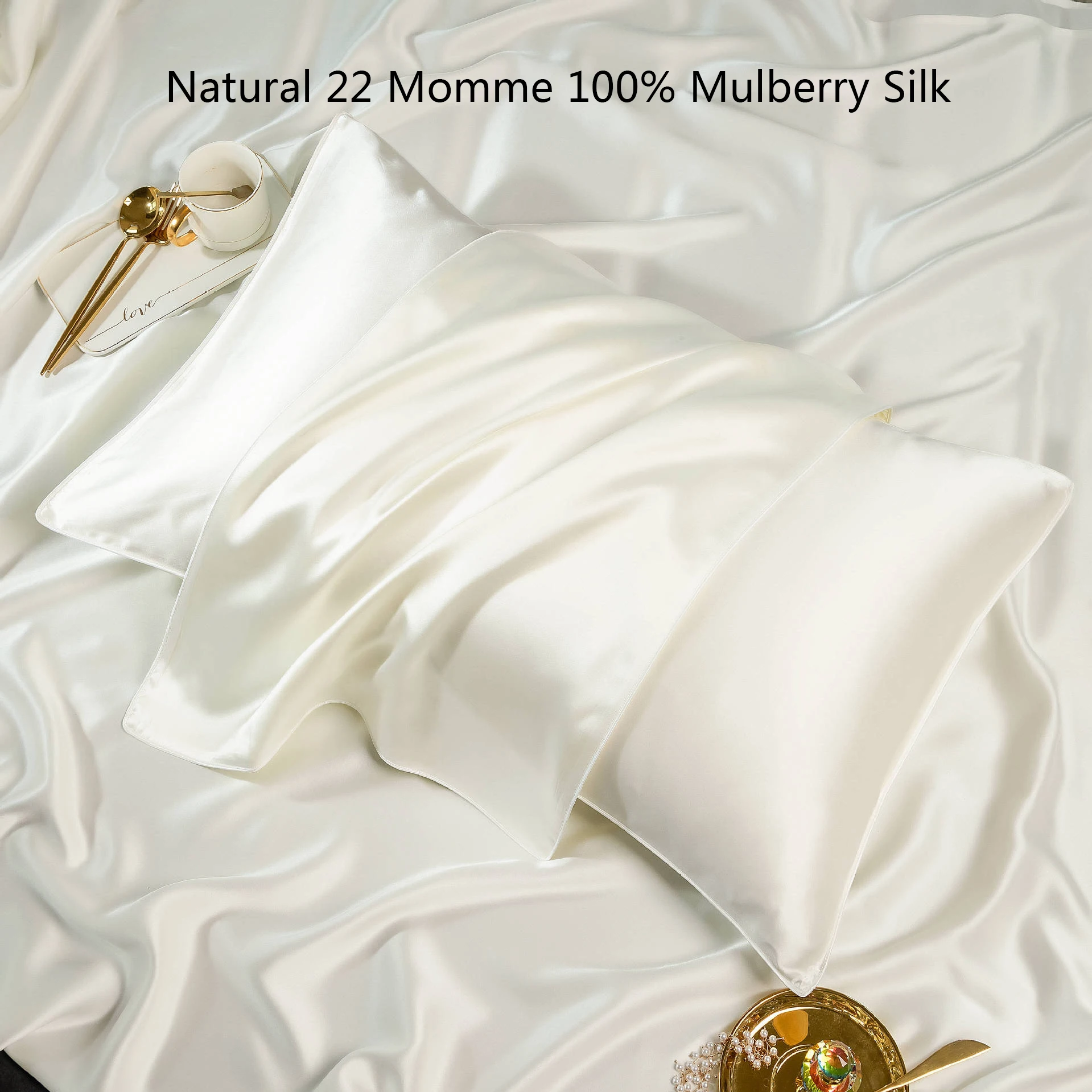 Natural 22 Momme 100% Mulberry Silk pillowcase Natural Mulberry Pillow Case 48x74cm 1pcs natural 22 momme 100% mulberry silk real silk pillowcase natural silk mulberry pillowcase 48 74cm