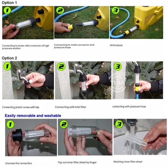 Nagynyomású Mosó Vízszűrő 3/4 "Vízgyors Csatlakozók Autómosógép Szűrő Univerzális Mellbimbó - Image 5