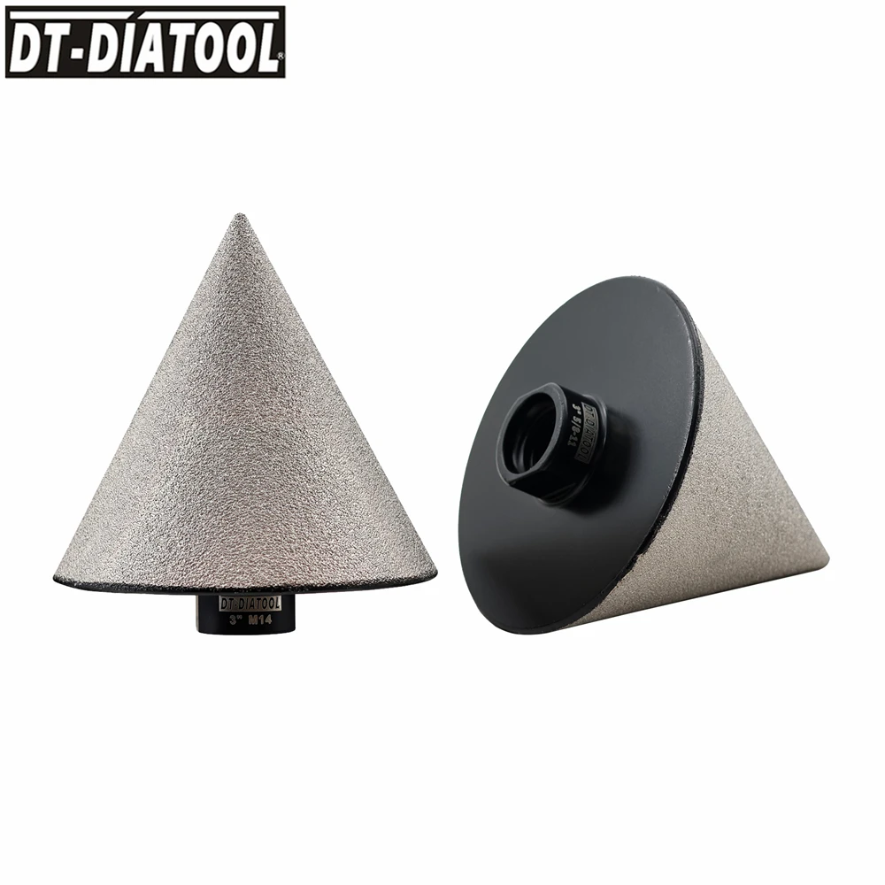 DT-Diatool 1pc 75mm Diamond Chamfer Milling Bit Hole Saw Beveling Polishing Enlarging for Ceramic Porcelain Tile Marble Granite