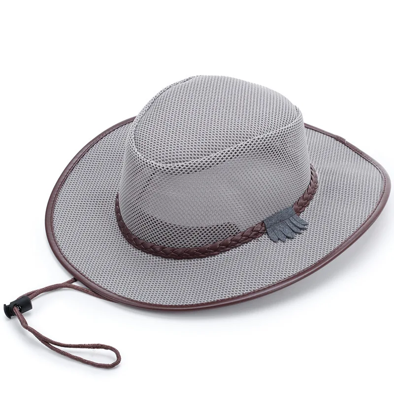 Sun Hat Hollow Out Breathable Shade Adjustment Rope Straw Solid Color