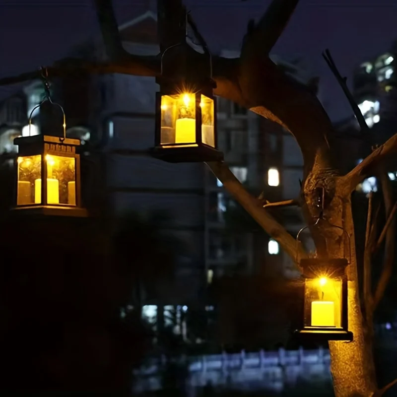 Garden Decor Outdoor Solar Retro Palace Lantern: Hanging Candle Lamp