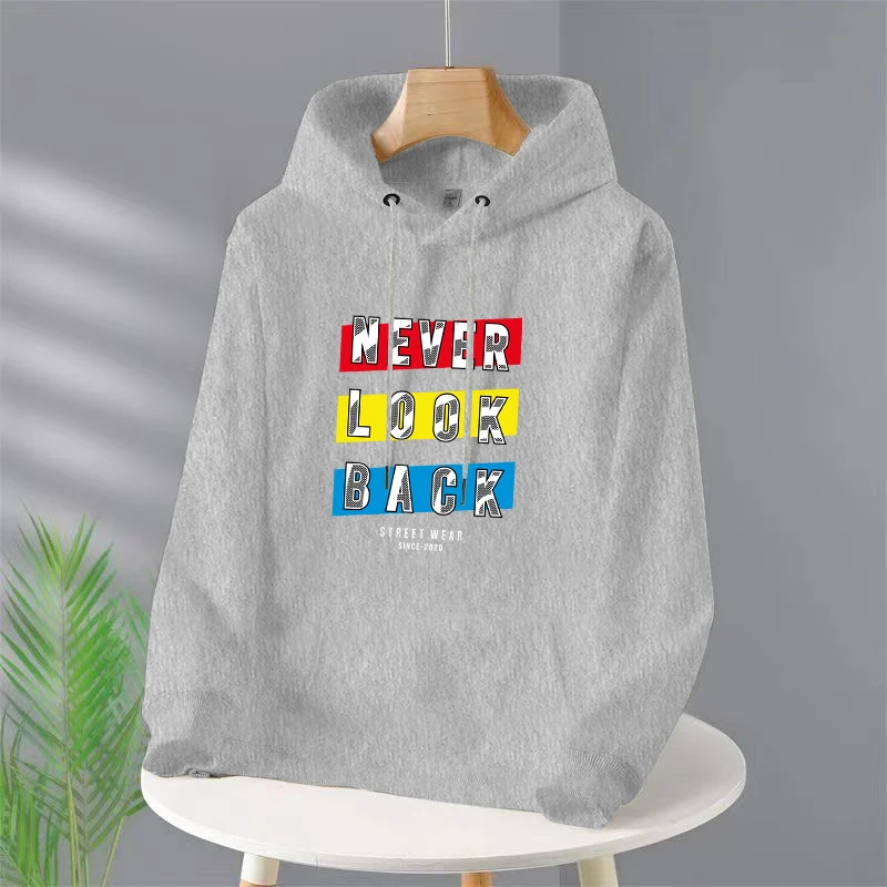 

Never Look Back Print Women Clothes Hip Hop Pullovers Hoody New Casual Oversized Clothing Fleece Loose Hoody Womens