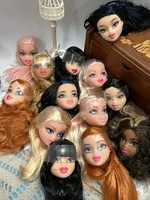 1/6 jointed Big  Colorful Hair Doll Big Head Original DIY Accessories Purple White Hair body beizi bartz 1