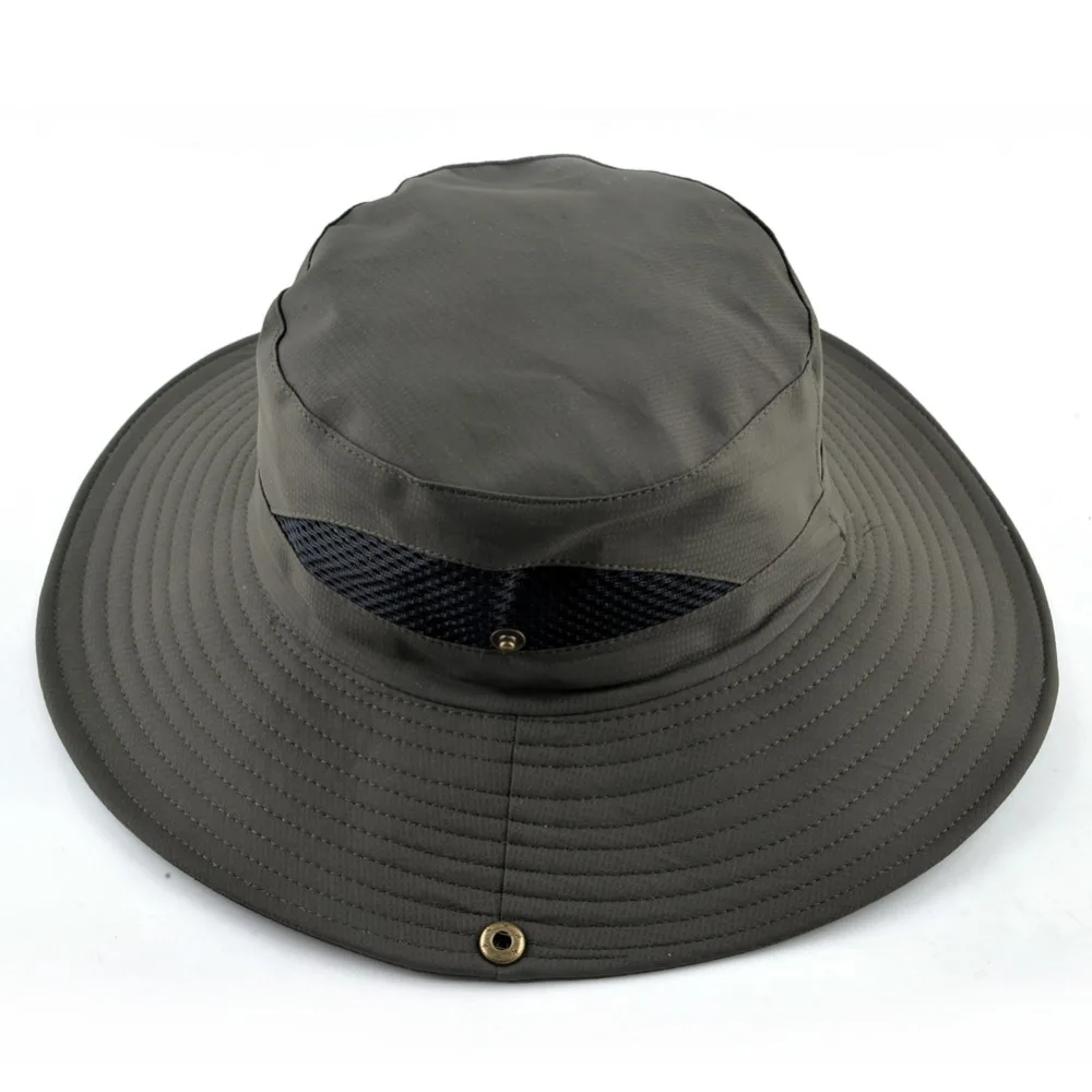 Solid color Sun Hats for Men Outdoor Fishing cap Wide Brim Anti-UV beach caps women Bucket hat Summer Hiking camping