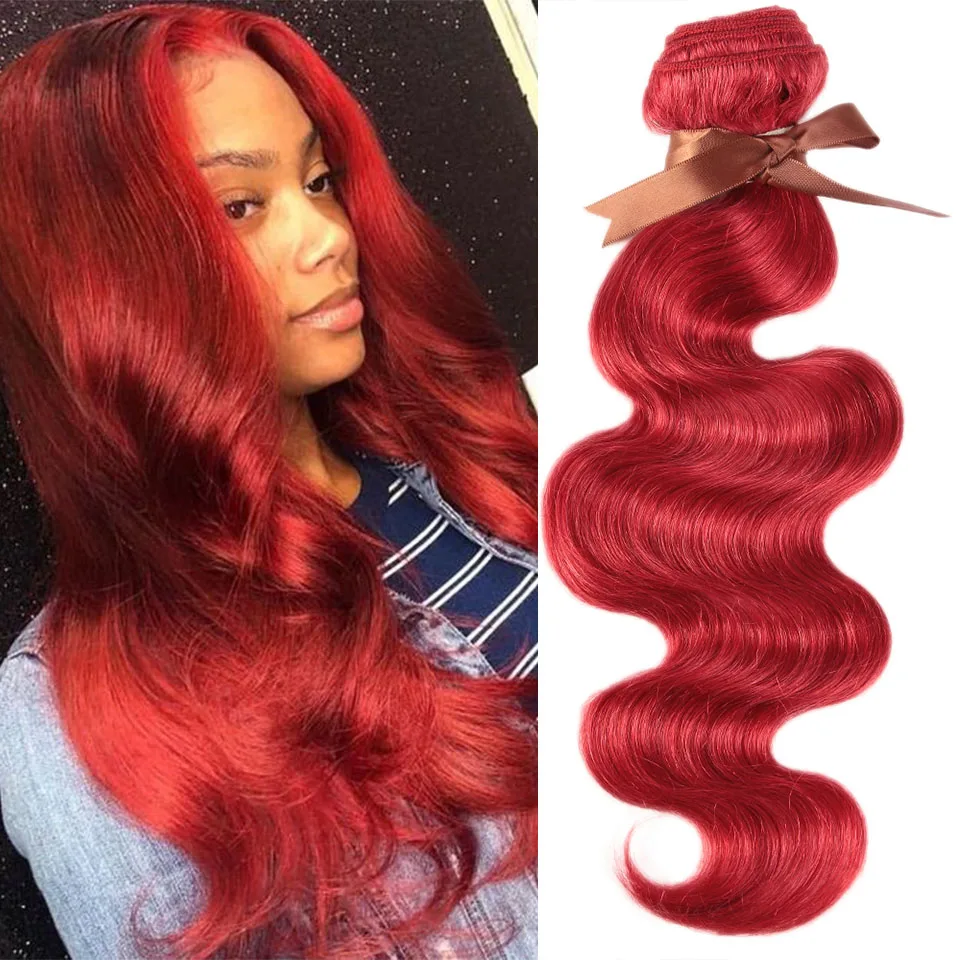 Brazilian Blonde Body Wave Bundles Orange&Red Blonde Color Hair Weave Bundles 8 To 28Inches Remy Hair Extension For Black Women