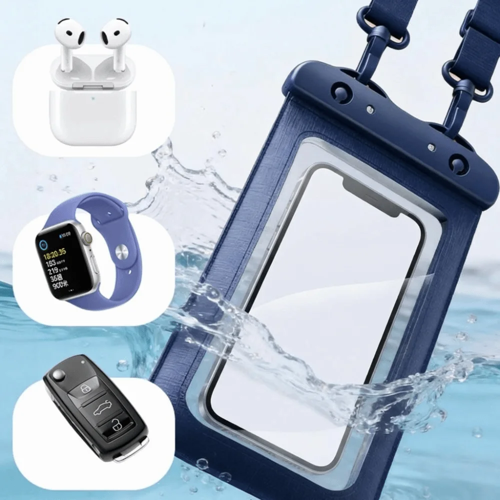 Waterproof Phone Bag with Hanging Rope and Touch Screen Access