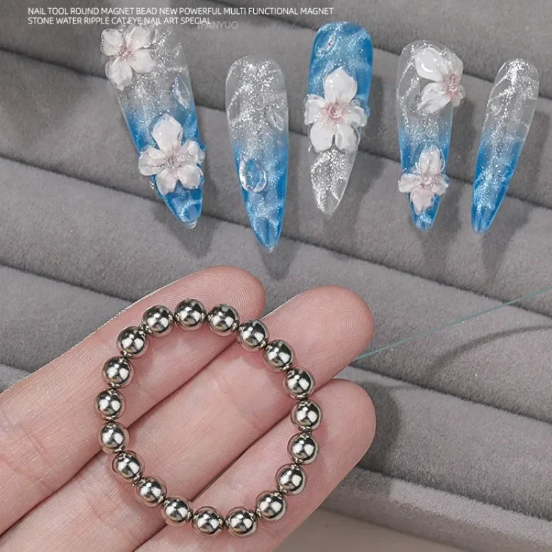 String 20 Nail Art Magnetic Balls Strong Multi-functional Magnet Water Ripple Cat's Eye Nail Gel Magnet Beads Salon cat eye nail tool,magnetic nail art tools,magnetic nail tools