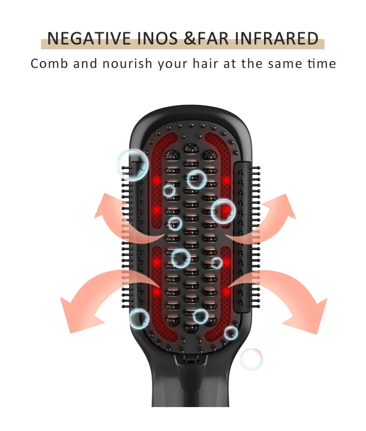 New Convenient Hair Brush PTC Heater Massage Comb Portable Ionic Hair Brush Electric Ionic Hair Brush Metal Hot 2