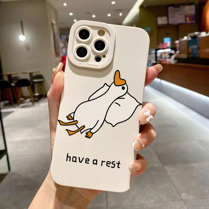 Cartoon Duck Pattern Shockproof Candy Bumper Phone Case