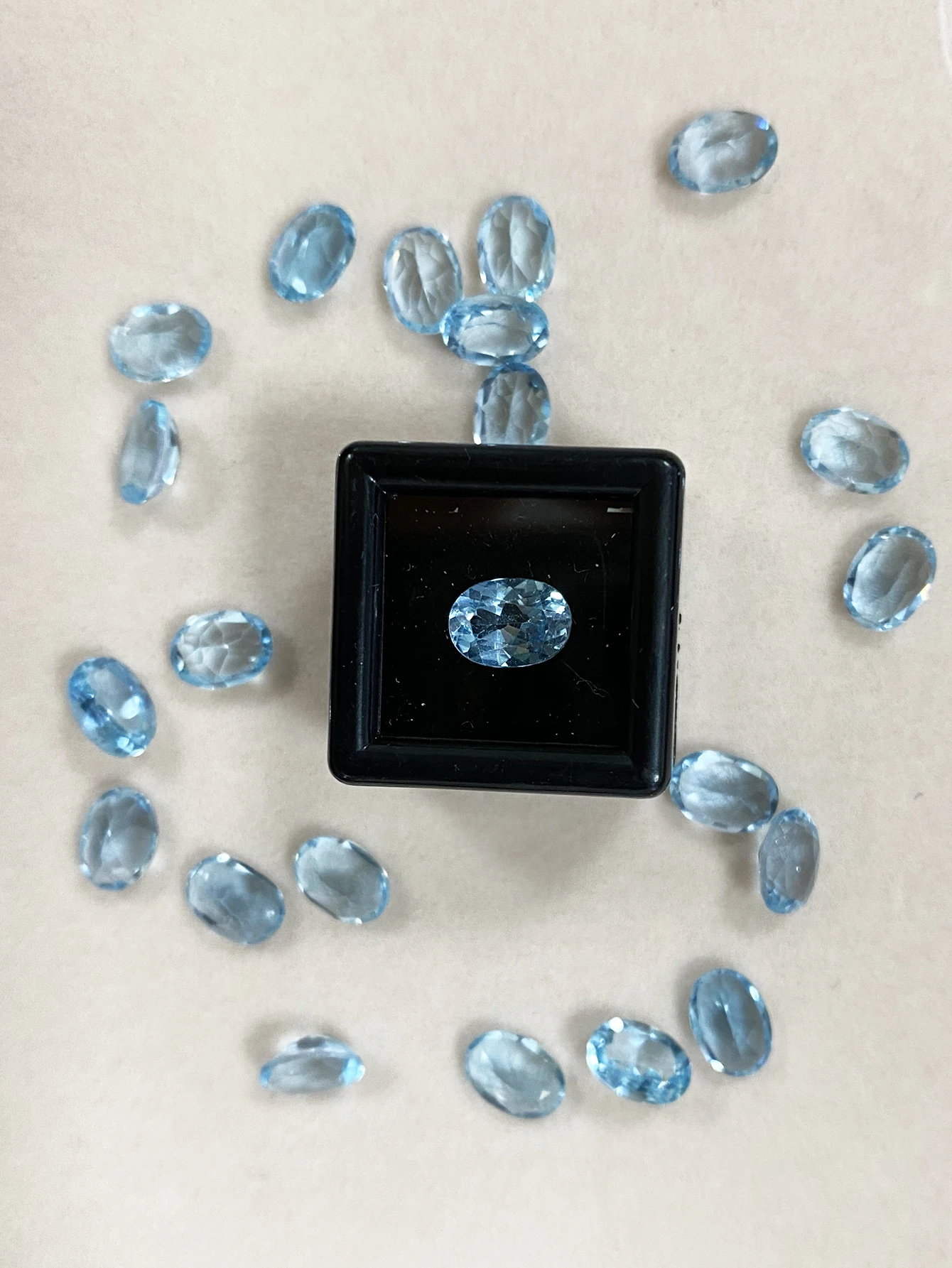 Natural Stone Oval Cut 7X5mm 1.05Ct Faceted Loose Gemstone Sky Blue Topaz Diamond For Ring Earring Jewelry Making Accessories loose gemstones