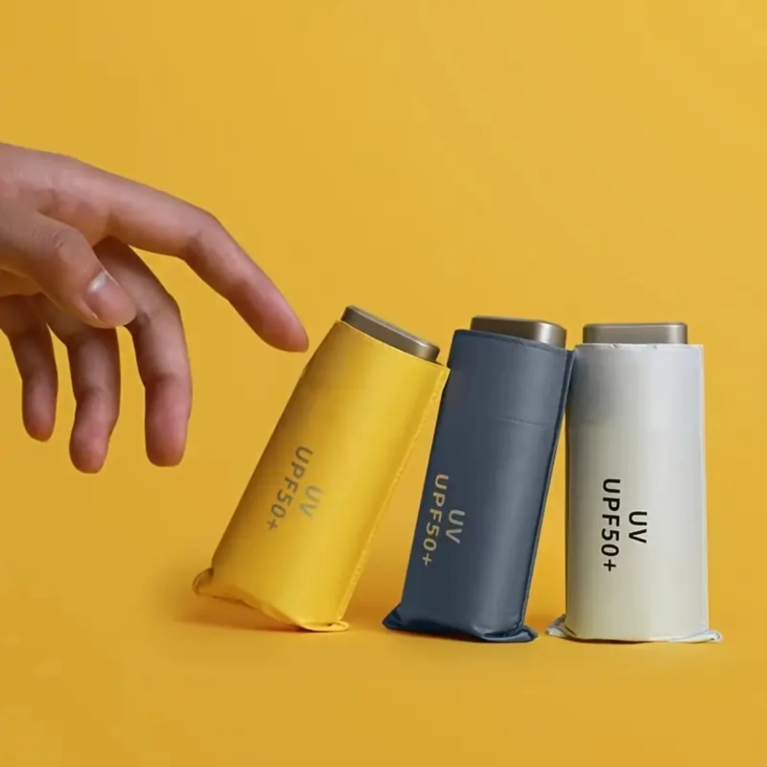 Convenient Metal Portable 5-Fold Umbrella Head with Sleek Flat Design, Ideal for Sunny and Rainy Weather-Easy-to-Use and Versa