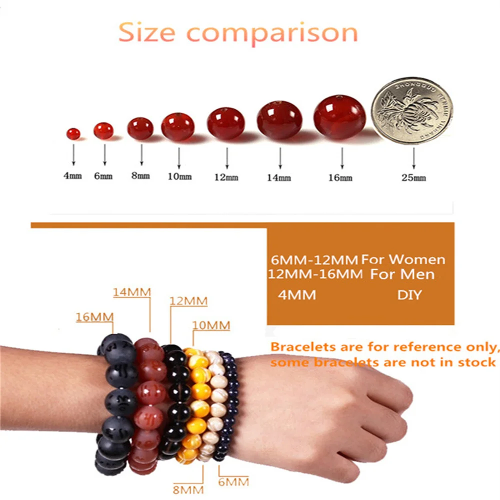 Natural Citrine Stone Round Loose Spacer Beads For Jewelry Making Bracelet Handmade Ornament DIY Decorative Accessories