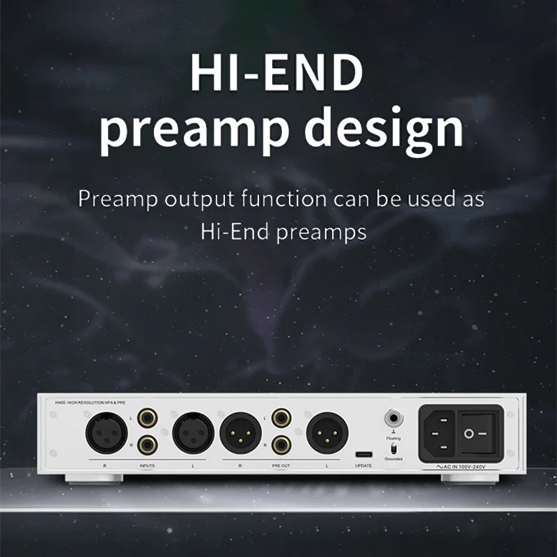 SMSL H400 Hi-Res Headphone Amplifier 16&Omega;/15W*2 32&Omega;/7.5W*2 Earphone AMP RCA XLR Balanced Input Hi-End Pre-Amp With Remote Control