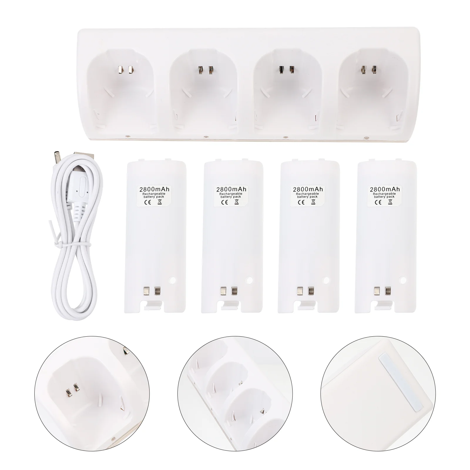 

Adapter Charging Stand Rechargable Batteries Slots Abs