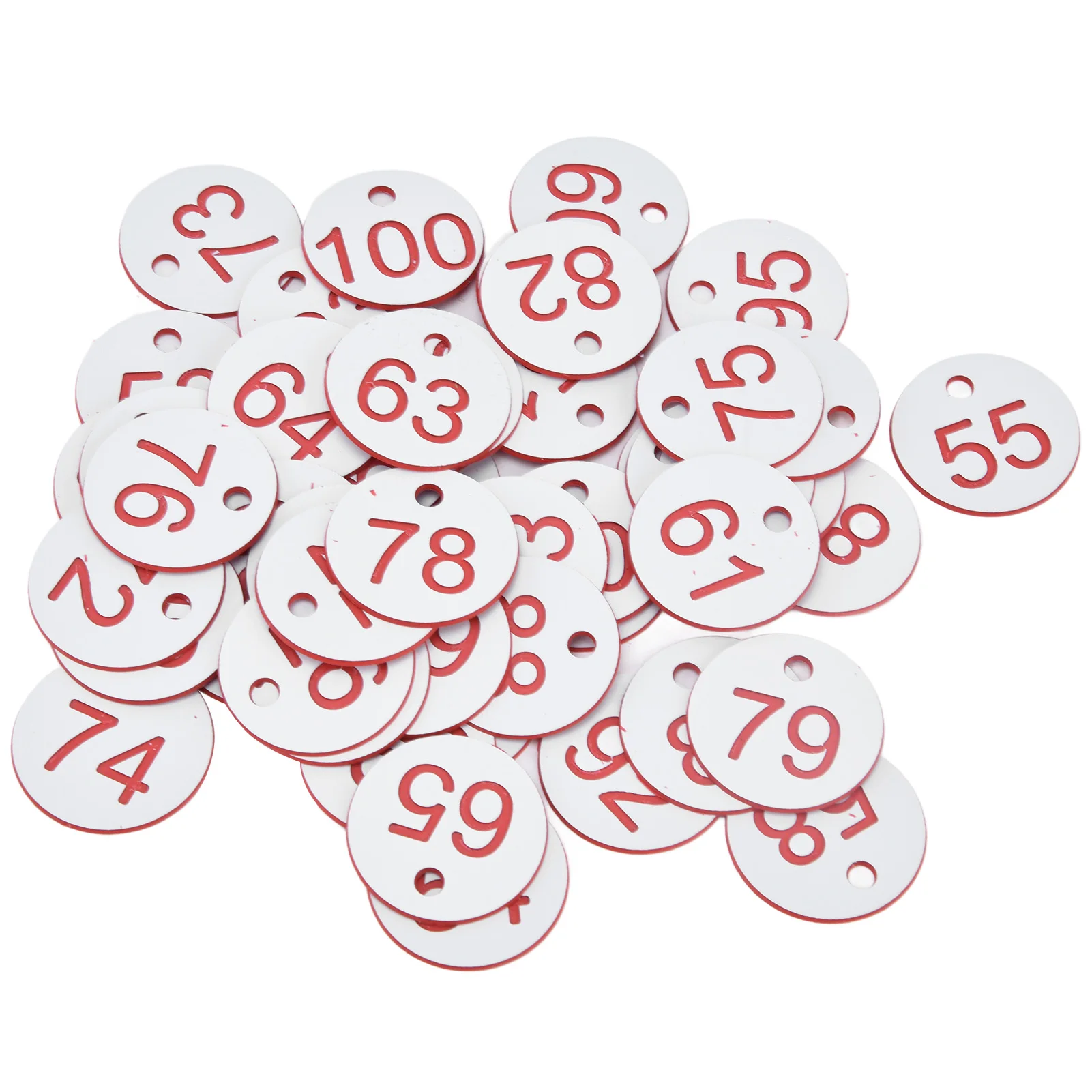 1-100 Beehive Tag Numbered Sign Labels White Red ABS Round Hole Livestock Beekeeping Supplies beekeeping tools beekeeping accessories