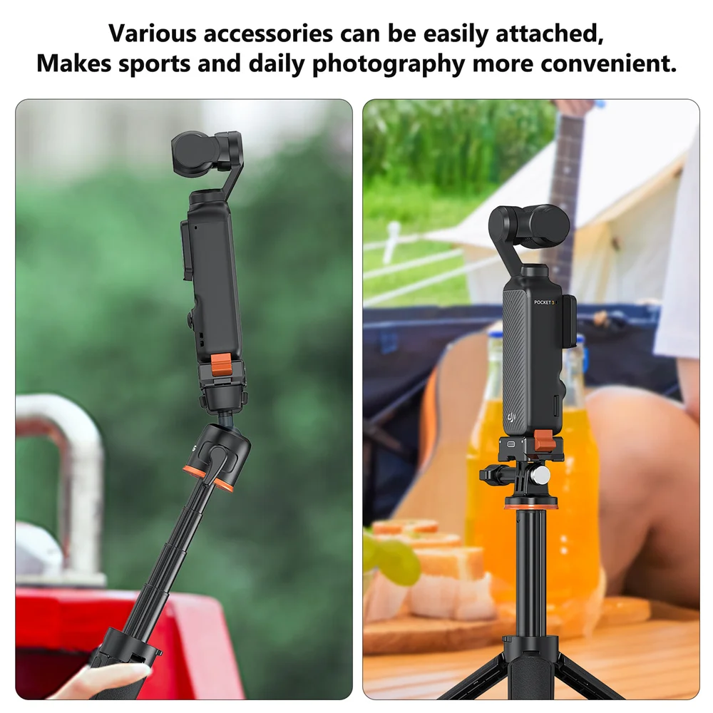 VRIG Multifunction Pocket 3 Quick Release Magnetic Charging Base w 1/4" Arca/Gopro/AC Mount for Osmo Pocket 3 Camera Accessories 5