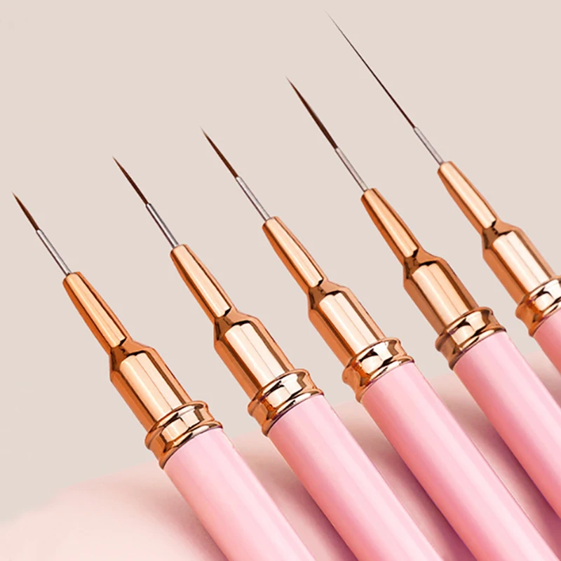 nail brushes 5pcs Nail Art Liner Brush Set UV Gel Nail Brushes Kits French Stripe Line Painting Drawing Flower Pen Professional Manicure Tool