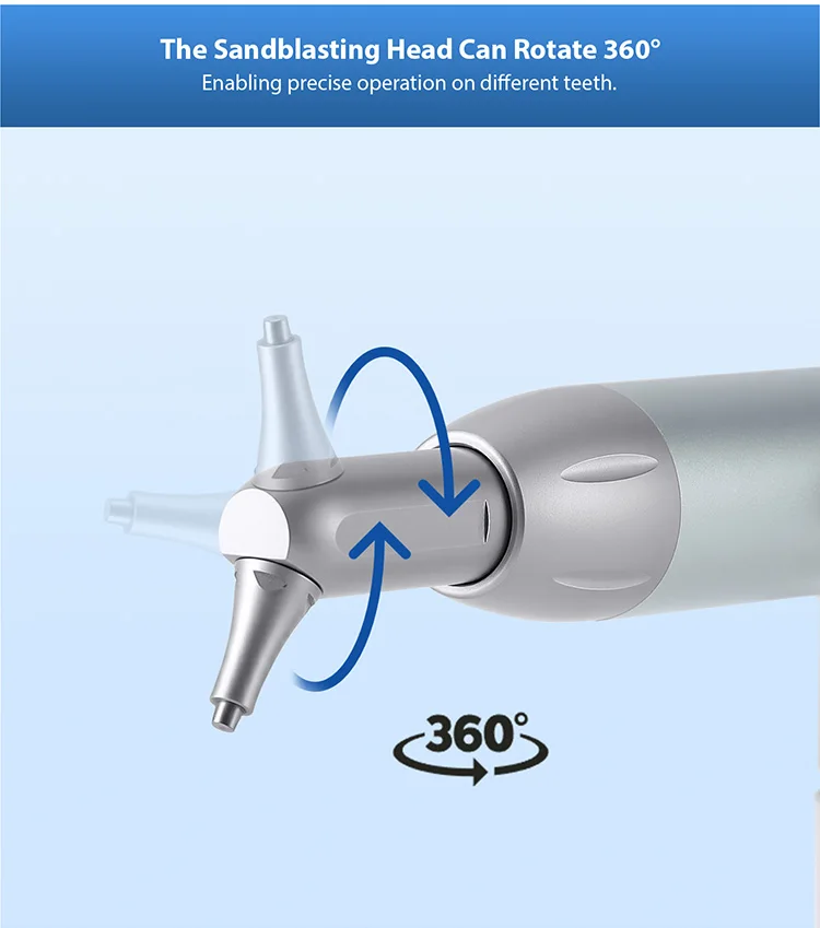 AZDENT Dental Aluminiumoxid Mikroblaster mit Wasserspray Aluminiumoxid-Sandstrahlpistole Luftpolierer Zahnarzt-Ausrüstung – Detail 5