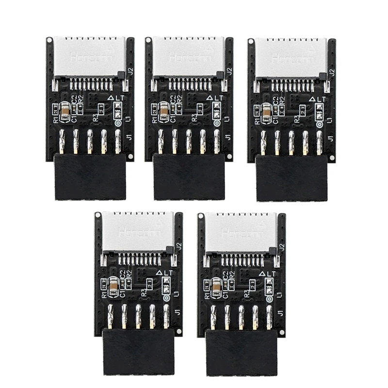 

5 шт., адаптер передней панели USB Type-E на USB 2,0, 9 контактов