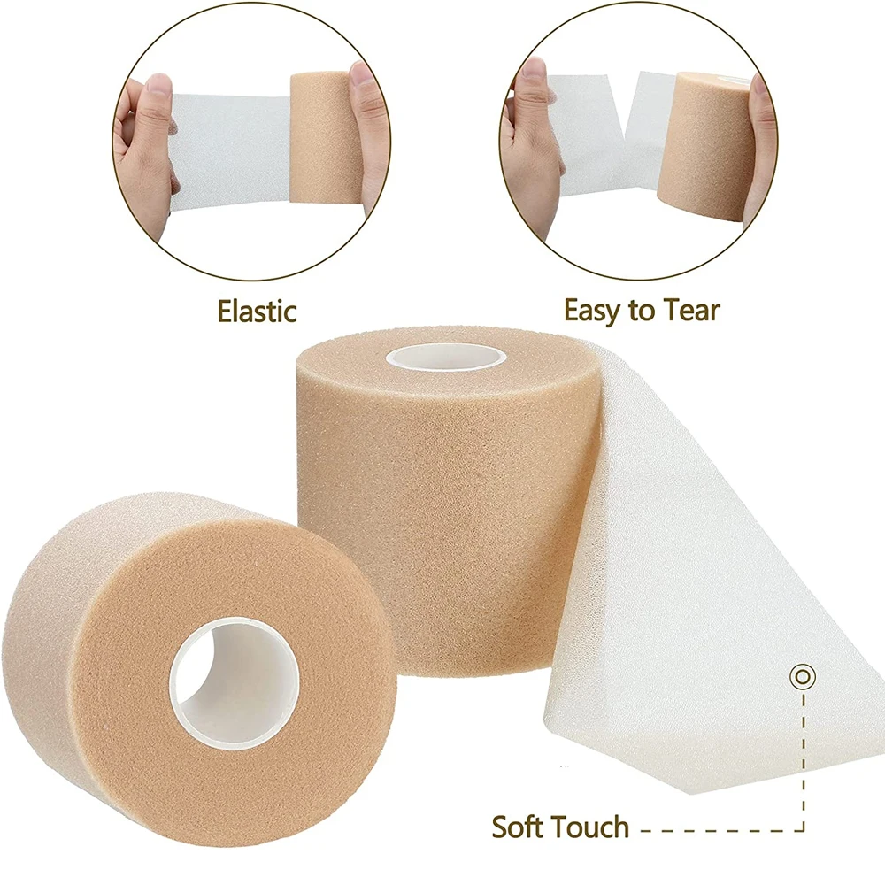 Medical Bandage Kinesiology Tape 1 Roll Self Adhesive Bandage Wrap Athletic Sports Cohesive Tape Self Adherent Medical Tape Flexible Waterproof Elastic Bandages