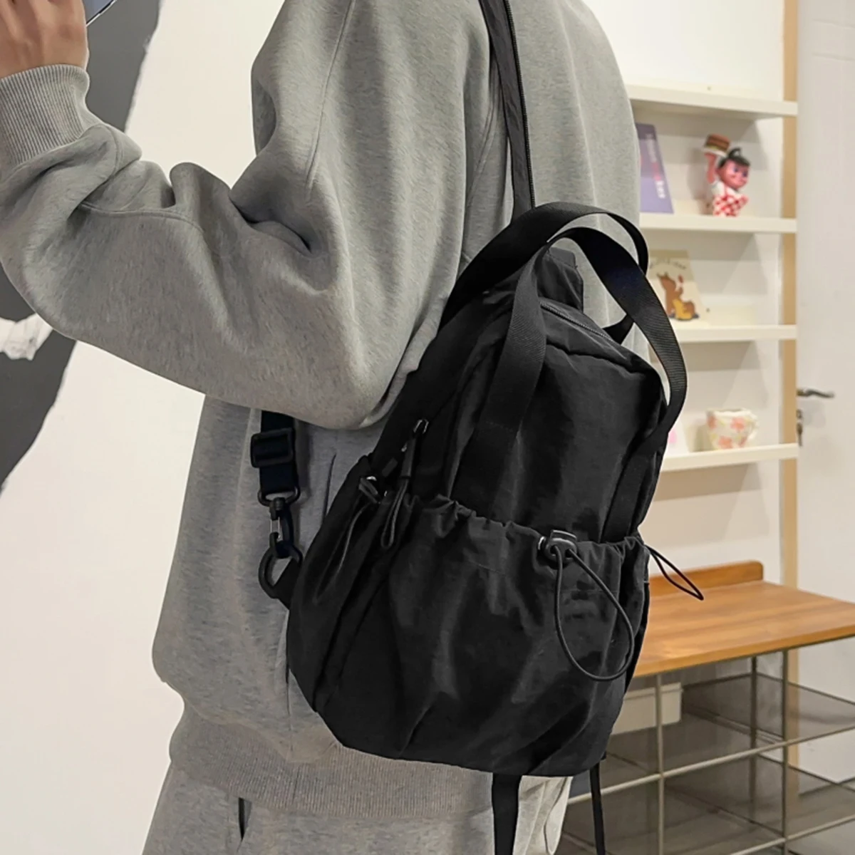 New Women's Multifunctional Backpack, Casual Solid Color School Bag, Girl's Fashionable Shoulder Bag, Travel Chest Bag, Crossbod