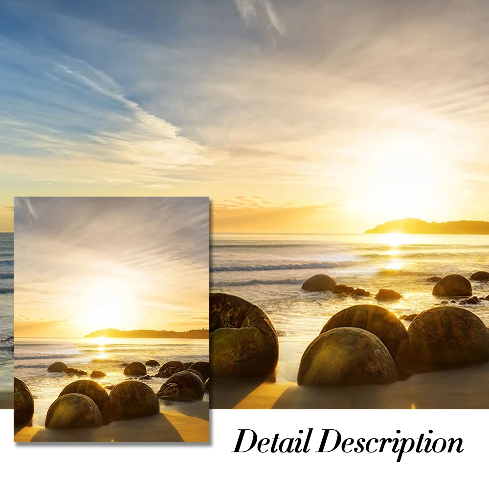 Modern Natural Beach Landscape Wall Art Poster Prints Sea Sunset Aesthetics Canvas Painting Picture for Living Room Home Decor - Image 6