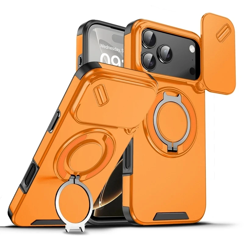 iPhone 17 Armor Shockproof Case with Ring Stand 1