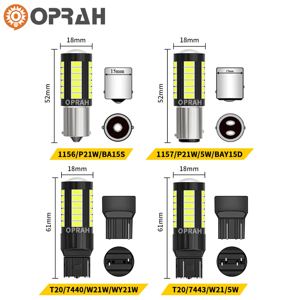 Oprah 2pcs 1156 BA15S BAU15S P21W PY21W 1157 BAY15D LED Lights Canbus 5630SMD For Car Truck Signal Lamp DRL Running Bulb 12V 24V led bulb,led light