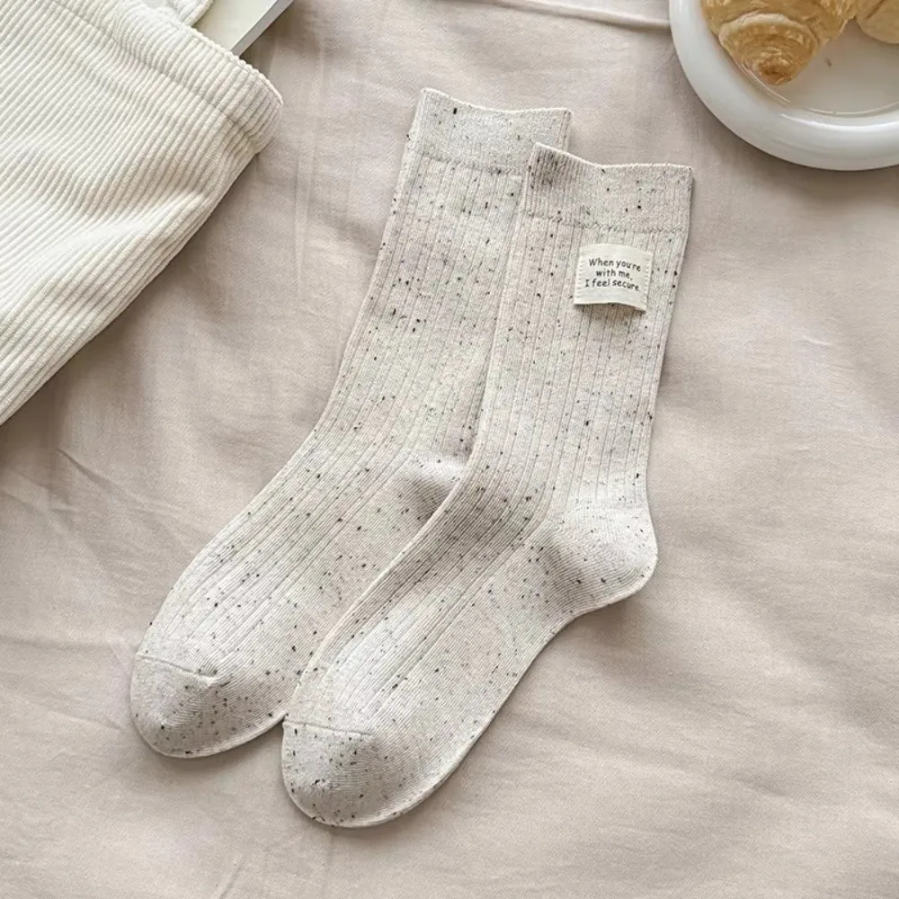 Breathable Cotton Crew Socks for Women Korean Style