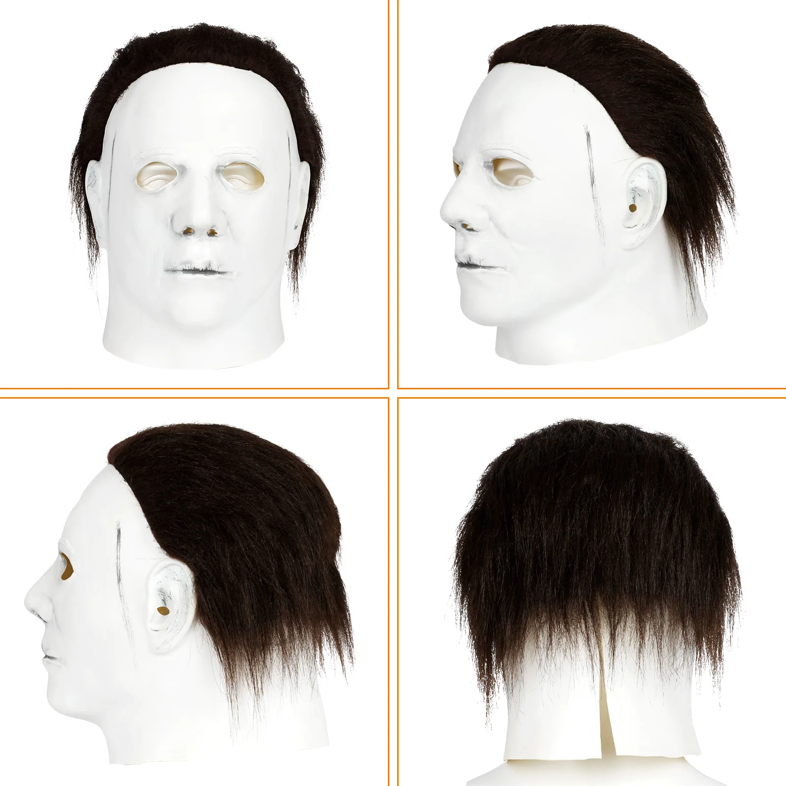 New Michael Myers Mask Cosplay Scary Movie Halloween Latex White Helmet Horror Headgear Masquerade Party Classic Prop