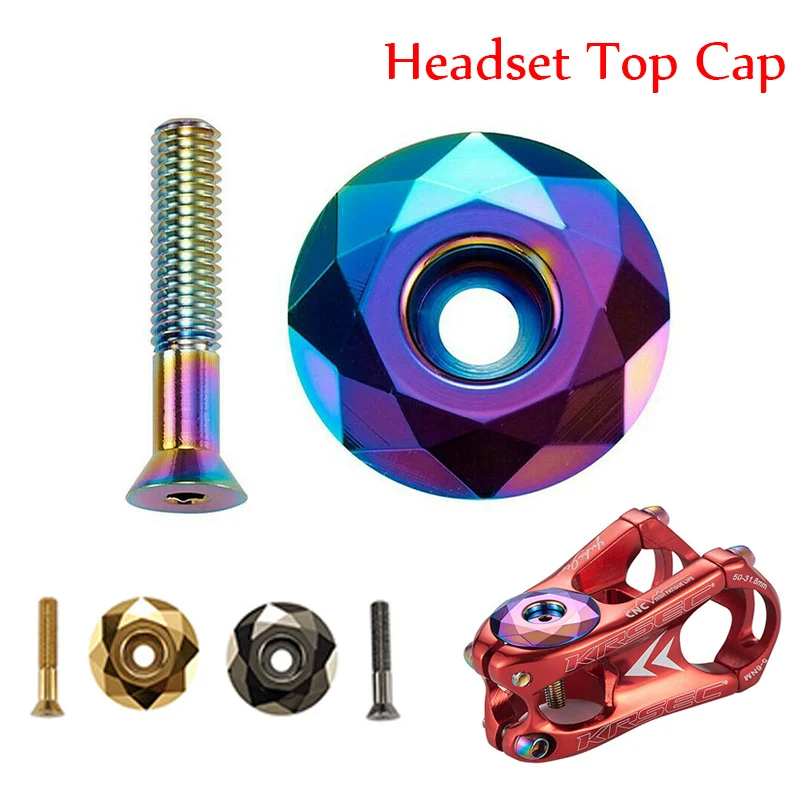 Aluminum Alloy MTB Bicycle Stem Cover Bike Headset Top Cap Cover with Screw 